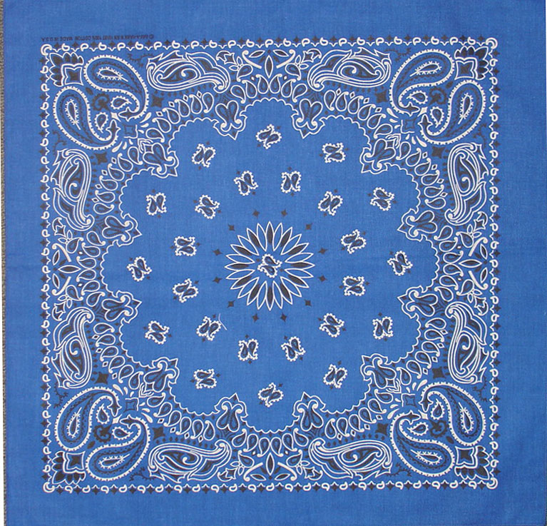 (image for) Bandanna Royal Blue Paisley 22" x 22"